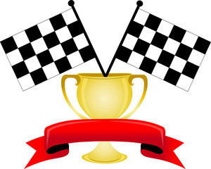 trophy_cup_and_two_checkered_flags 300x240